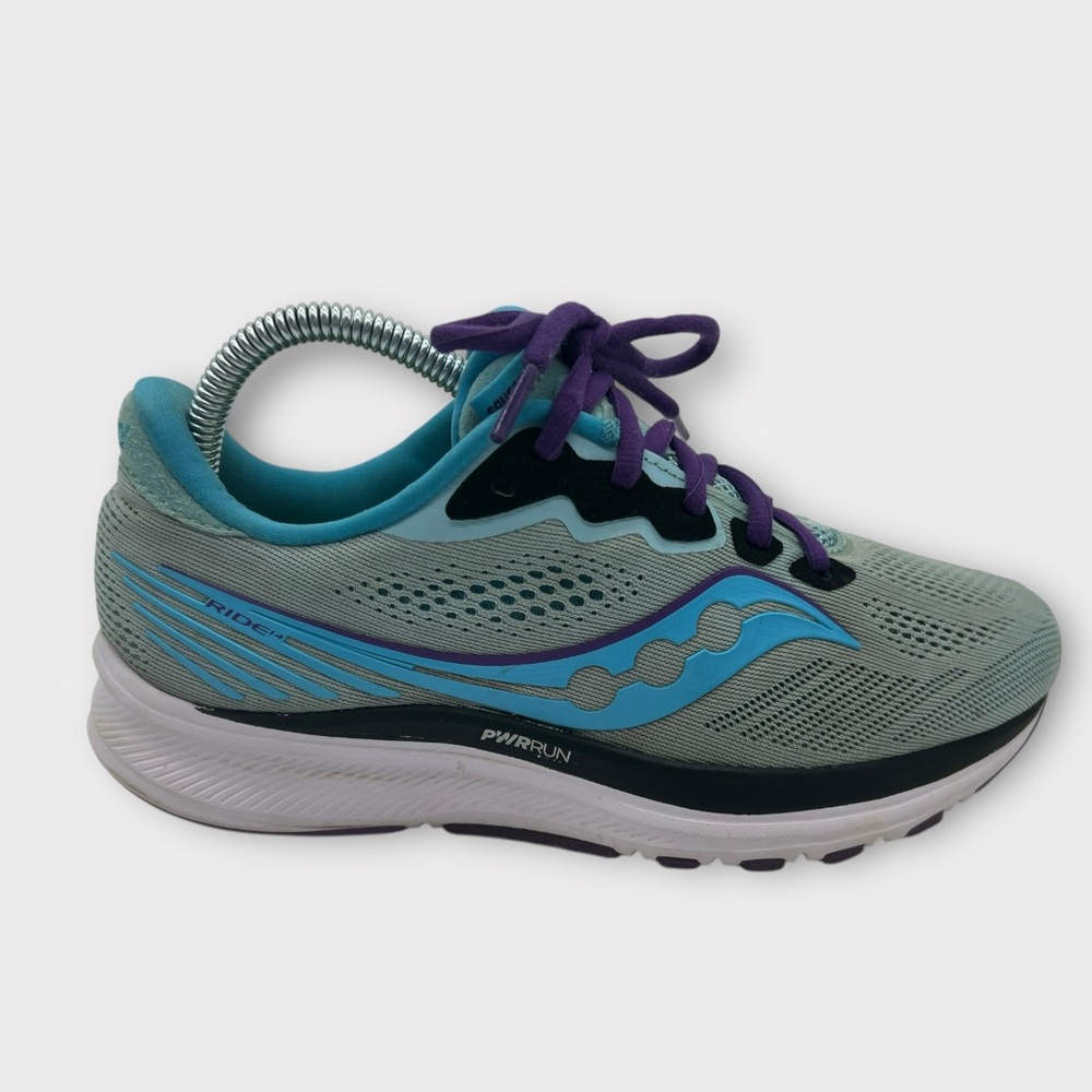 Saucony Ride‎ 14 Women Running Shoes Powder Concord US 8M Good Condition! Comfy!